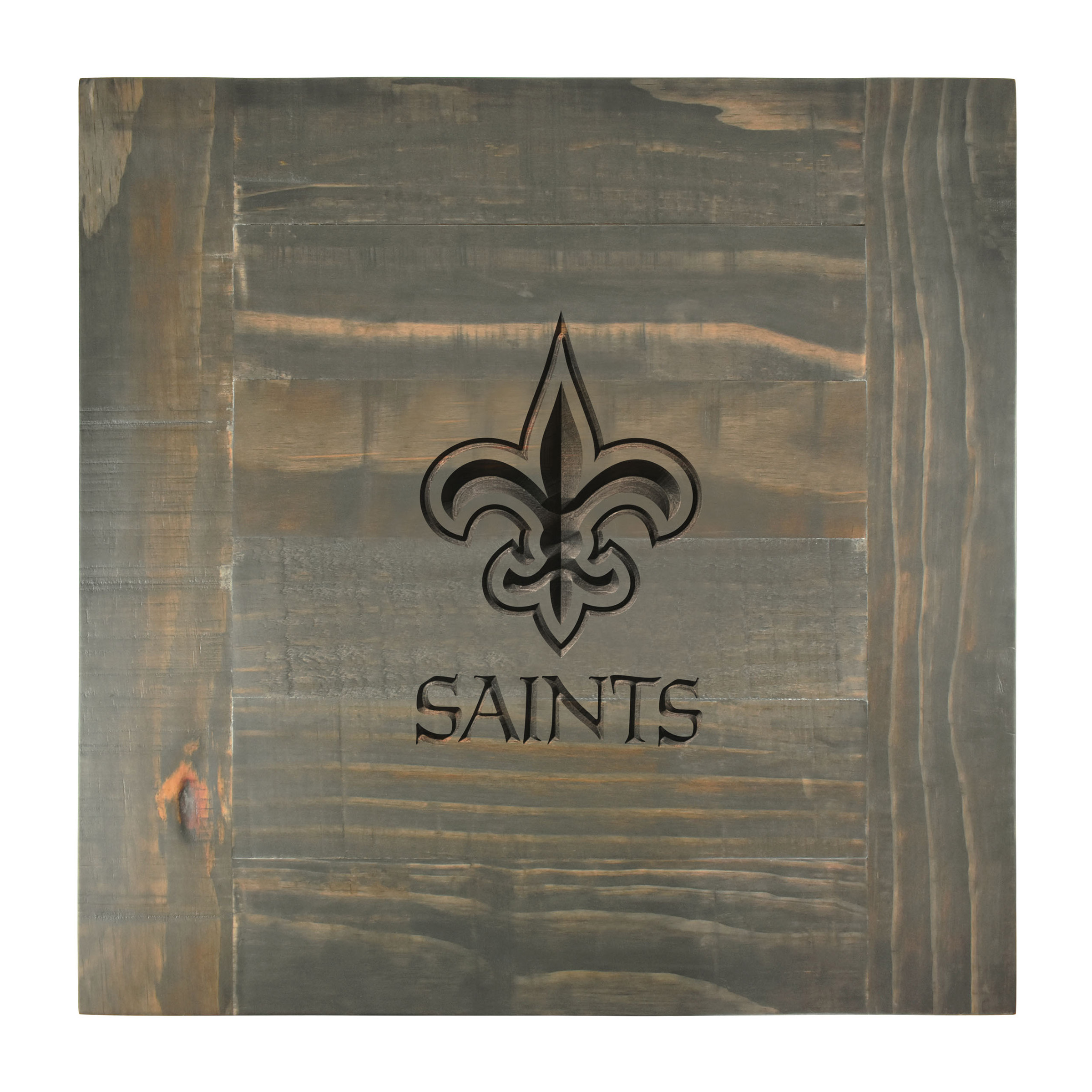 new orleans saints reclaimed pine logo side table