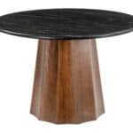 Round Marble and Acacia Dining Table with Storage 7 Round Marble and Acacia Dining Table with Storage