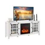 58 Inch Fireplace TV Stand with Storage and Adjustable Shelves 23 58 Inch Fireplace TV Stand with Storage and Adjustable Shelves