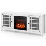 58 Inch Fireplace TV Stand with Storage and Adjustable Shelves 24 58 Inch Fireplace TV Stand with Storage and Adjustable Shelves