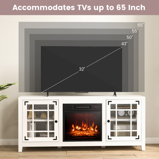 58 Inch Fireplace TV Stand with Storage and Adjustable Shelves 7 58 Inch Fireplace TV Stand with Storage and Adjustable Shelves - Image 7