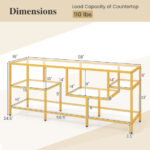 Gold 58 Inch TV Console Table with Tempered Glass Shelves 12 Gold 58 Inch TV Console Table with Tempered Glass Shelves