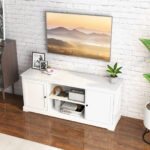White 58 Inch TV Stand with Cabinets and Adjustable Shelves 9 White 58 Inch TV Stand with Cabinets and Adjustable Shelves
