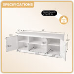 White 58 Inch TV Stand with Cabinets and Adjustable Shelves 12 White 58 Inch TV Stand with Cabinets and Adjustable Shelves