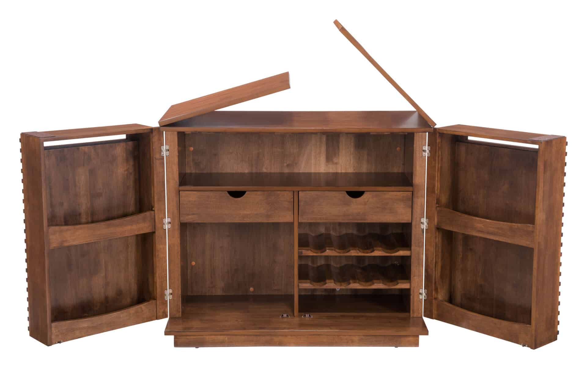 Modern Walnut Bar Cabinet with Wine Rack and Storage Shelves 9 Modern Walnut Bar Cabinet with Wine Rack and Storage Shelves - Image 9
