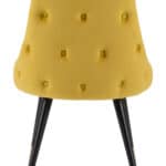 Yellow Velvet Tufted Side Chair with Brass Legs (Set of 2) 16 Yellow Velvet Tufted Side Chair with Brass Legs (Set of 2)