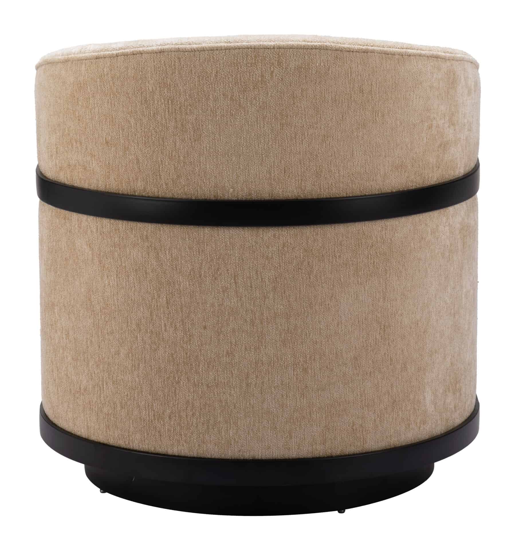 Velvet Swivel Accent Chair with Steel Base in Golden Beige 4 Velvet Swivel Accent Chair with Steel Base in Golden Beige - Image 4
