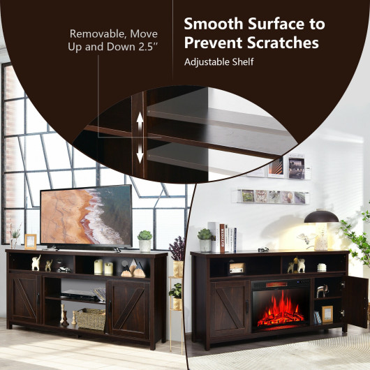 59 Inch Media Console with Barn Doors and Storage 13 59 Inch Media Console with Barn Doors and Storage - Image 13
