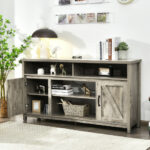 59 Inch Media Console with Barn Doors and Storage 37 59 Inch Media Console with Barn Doors and Storage