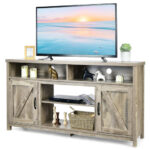 59 Inch Media Console with Barn Doors and Storage 39 59 Inch Media Console with Barn Doors and Storage