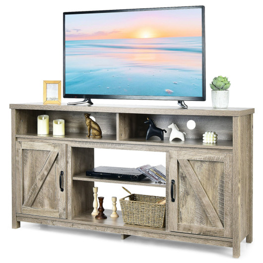 59 Inch Media Console with Barn Doors and Storage 18 59 Inch Media Console with Barn Doors and Storage - Image 18