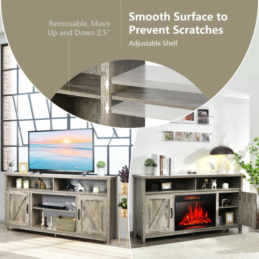 59 Inch Media Console with Barn Doors and Storage 20 59 Inch Media Console with Barn Doors and Storage - Image 20