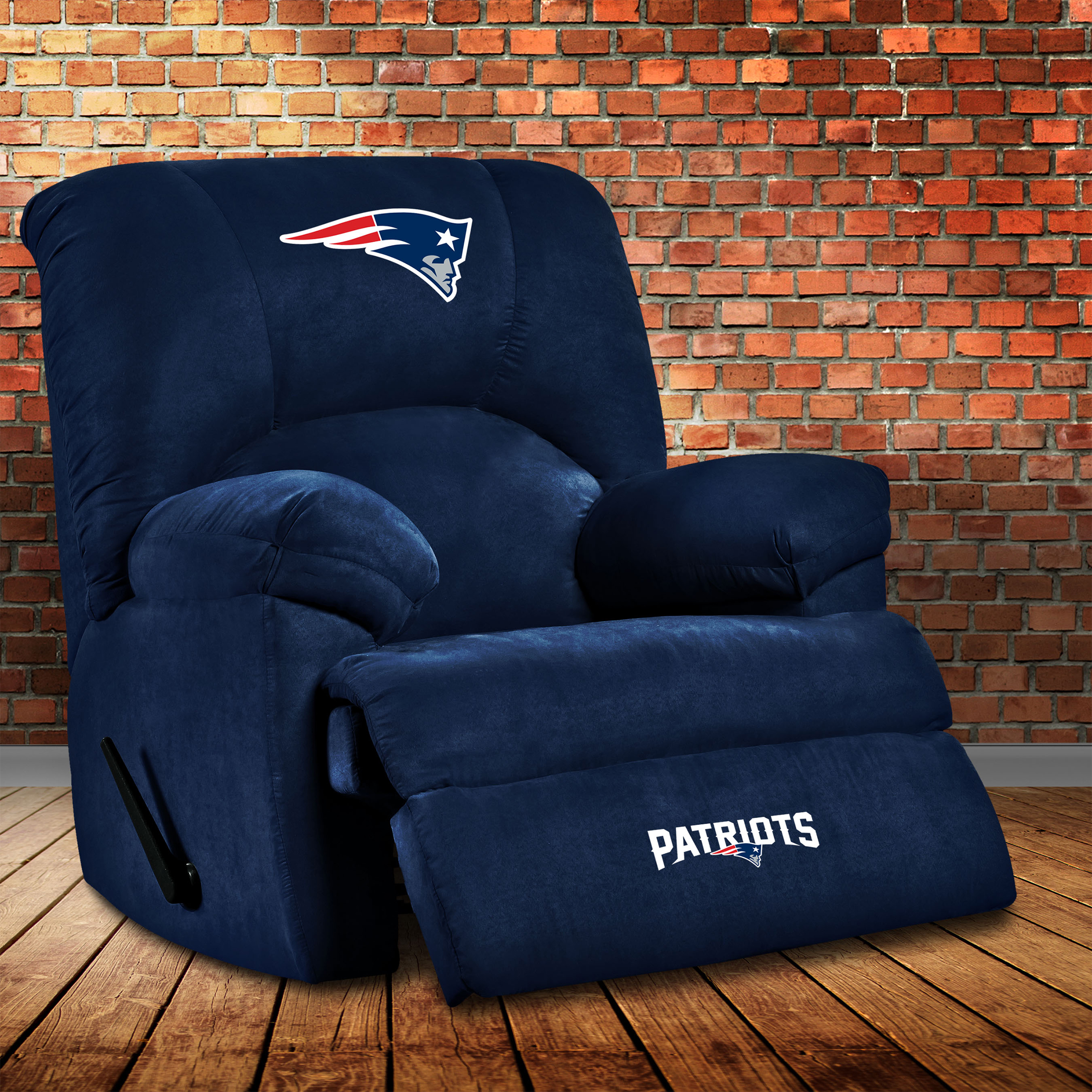 patriots embroidered microfiber rocker recliner big game chair