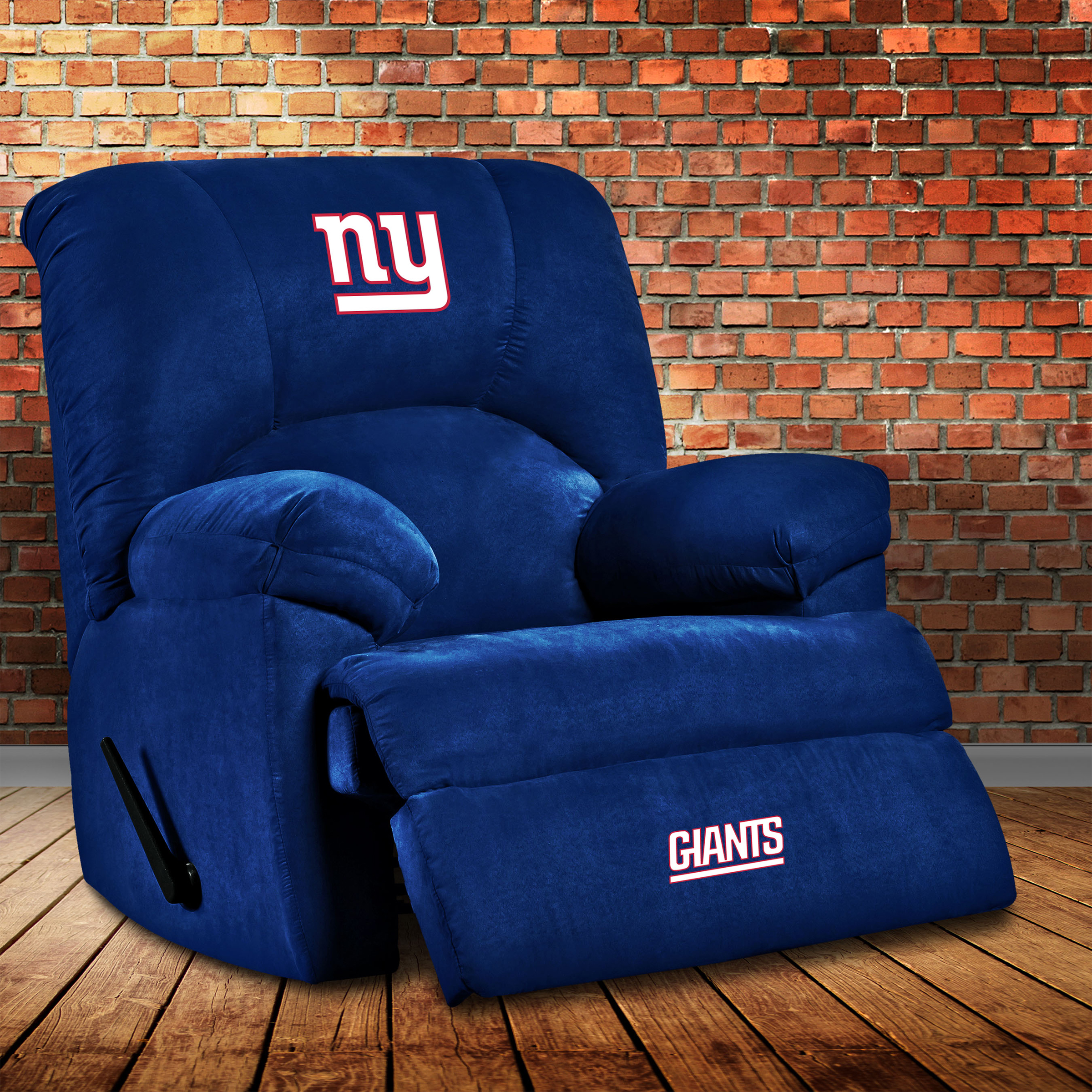 giants embroidered microfiber rocker recliner big game chair