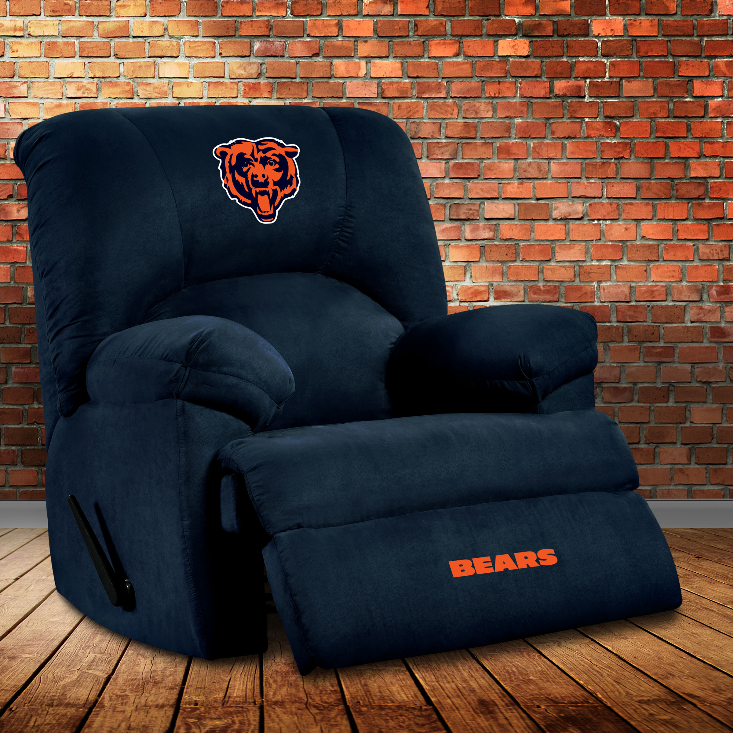 chicago bears embroidered microfiber rocker recliner navy