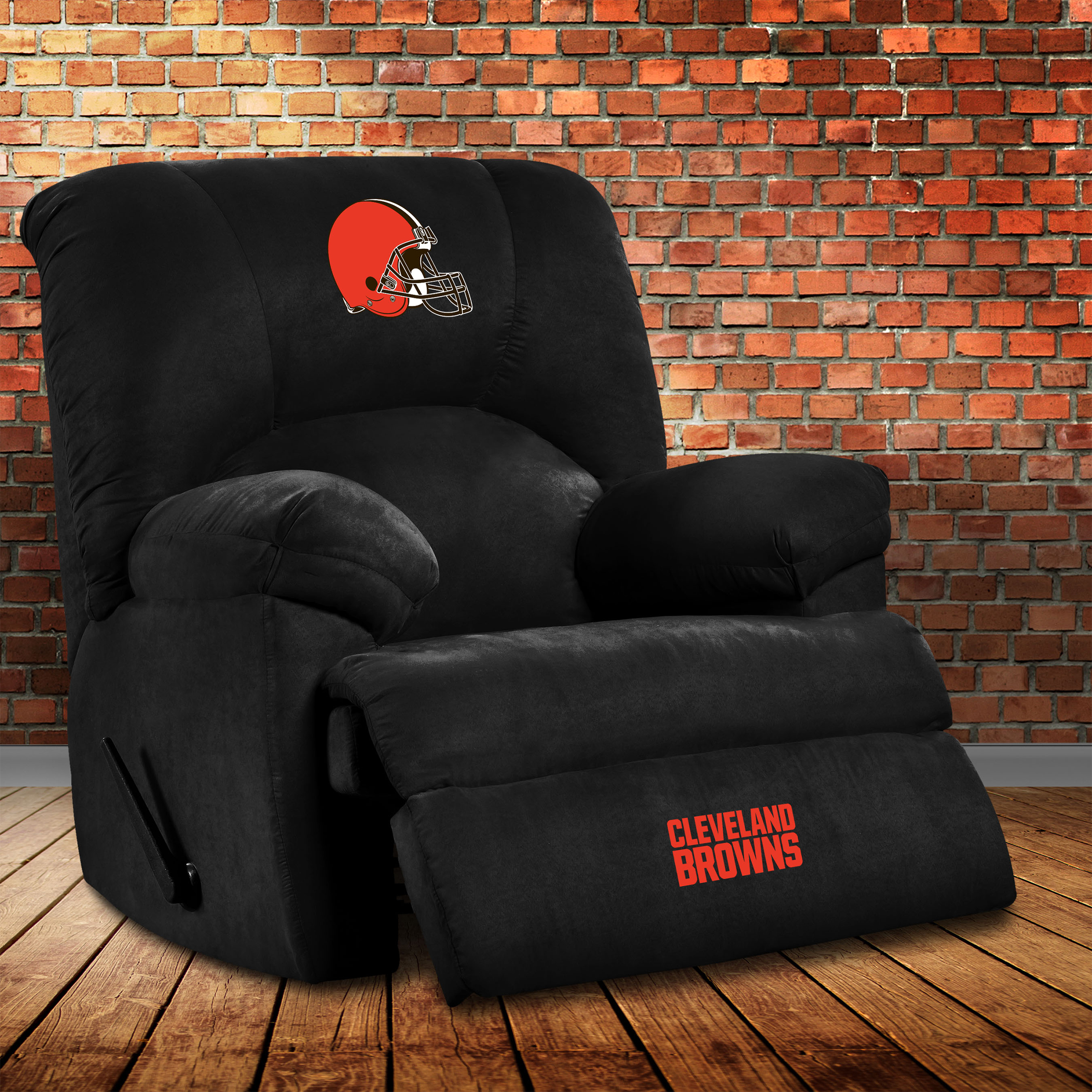 cleveland browns embroidered microfiber rocker recliner