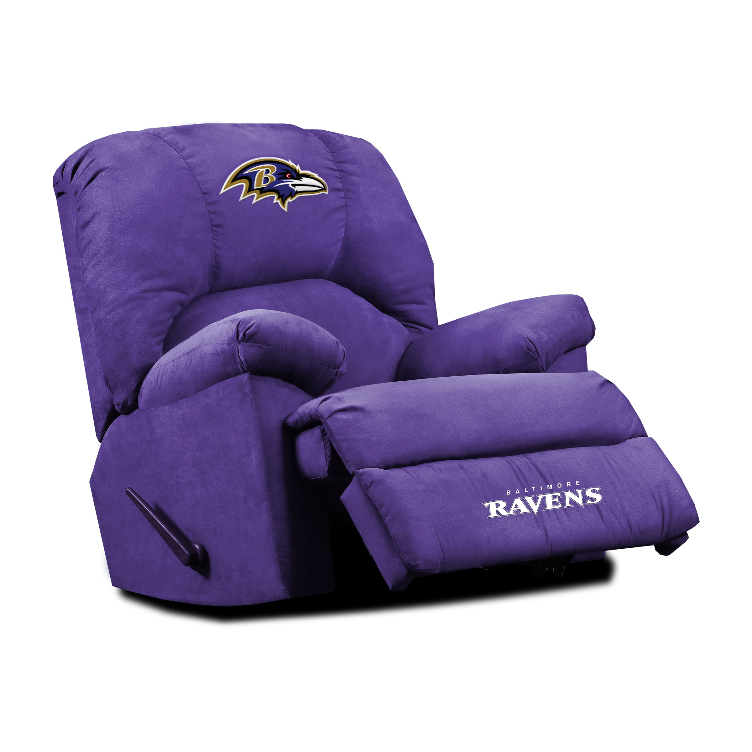 ravens gm microfiber embroidered rocker recliner made in usa