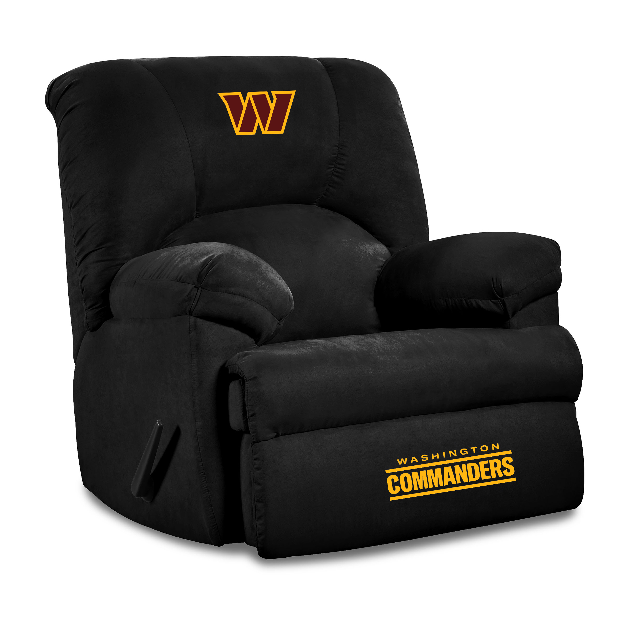 washington commanders embroidered microfiber black rocker recliner