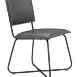 Modern Gray Faux Leather Dining Chairs with Steel Legs (Set of 2) 19 Modern Gray Faux Leather Dining Chairs with Steel Legs (Set of 2)