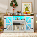 LED Entertainment Center with Adjustable Shelves and Remote Control 8 LED Entertainment Center with Adjustable Shelves and Remote Control