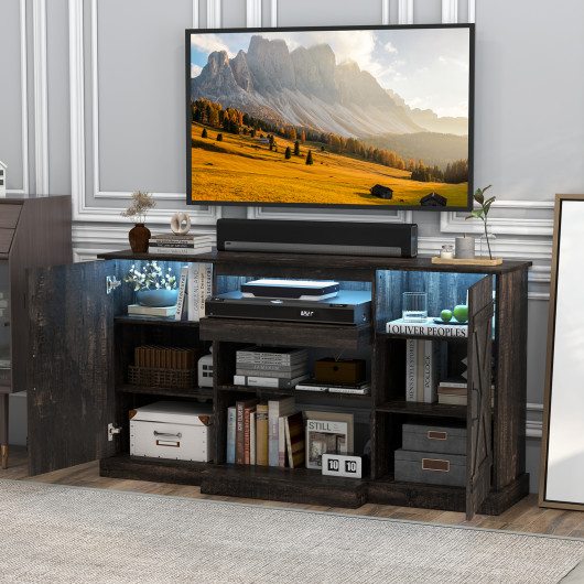 Rustic TV Stand with LED Lights for TVs Up to 65 Inches 2 Rustic TV Stand with LED Lights for TVs Up to 65 Inches - Image 2