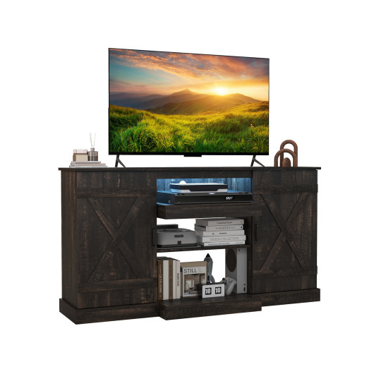 Rustic TV Stand with LED Lights for TVs Up to 65 Inches 3 Rustic TV Stand with LED Lights for TVs Up to 65 Inches - Image 3