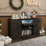 Rustic TV Stand with LED Lights for TVs Up to 65 Inches 13 Rustic TV Stand with LED Lights for TVs Up to 65 Inches