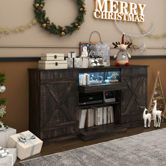 Rustic TV Stand with LED Lights for TVs Up to 65 Inches 6 Rustic TV Stand with LED Lights for TVs Up to 65 Inches - Image 6