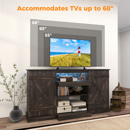 Rustic TV Stand with LED Lights for TVs Up to 65 Inches 7 Rustic TV Stand with LED Lights for TVs Up to 65 Inches - Image 7