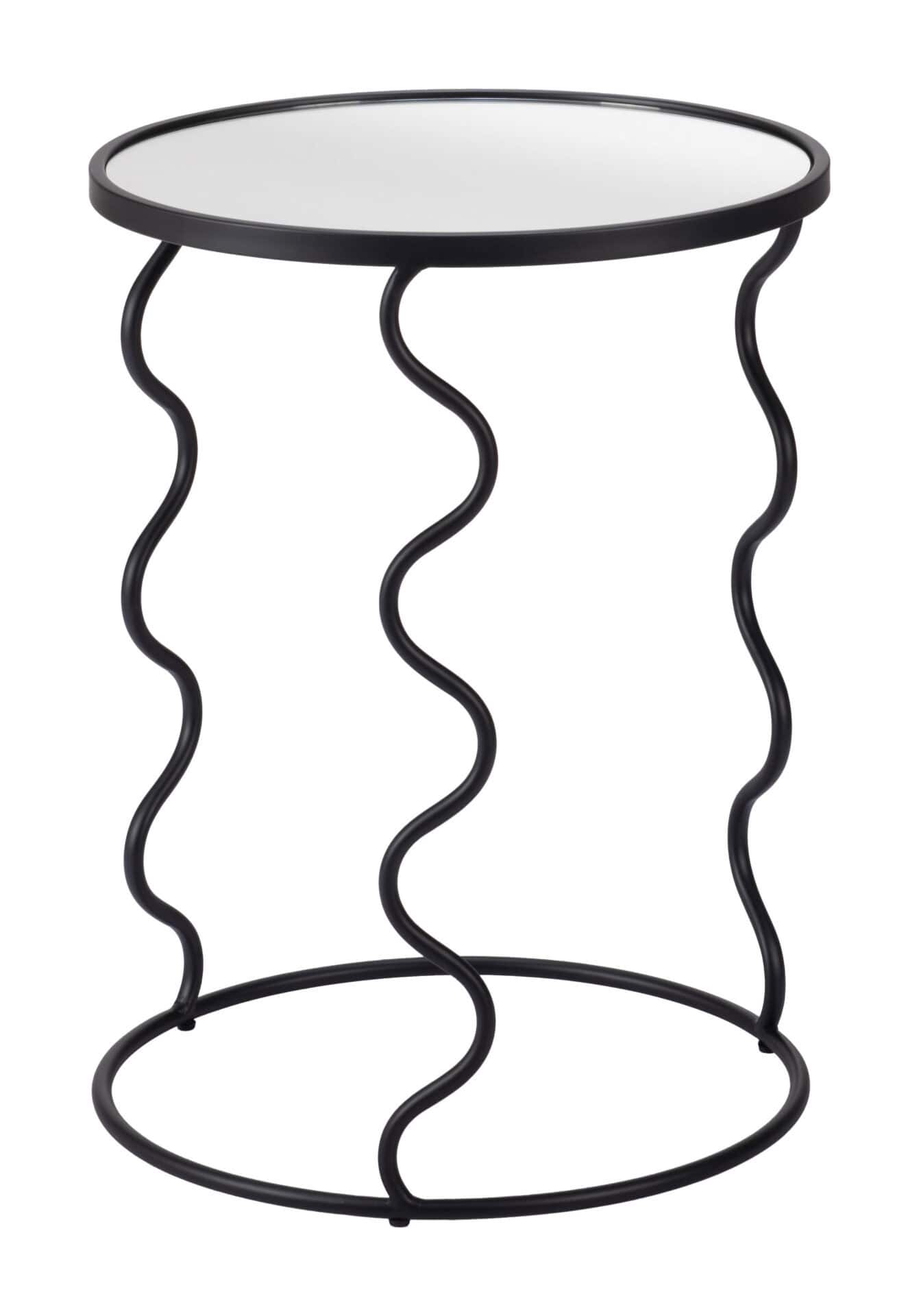 Modern Black Round Glass Top Side Table for Living Room 4 Modern Black Round Glass Top Side Table for Living Room - Image 4