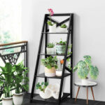 4-Tier A-Frame Wood Display and Storage Bookshelf (Set of 2)