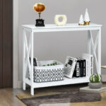 X-Design 2-Tier Console Table with Open Shelf Storage