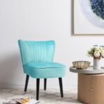 Modern Upholstered Armless Leisure Chairs with Wood Legs (Set of 2) 9 Modern Upholstered Armless Leisure Chairs with Wood Legs (Set of 2)