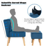 Velvet Upholstered Accent Chair and Ottoman with Wooden Legs (Set of 2) 9 Velvet Upholstered Accent Chair and Ottoman with Wooden Legs (Set of 2)