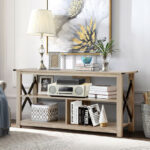 Rustic 3-Tier TV Stand with Open Shelves and Cable Management 29 Rustic 3-Tier TV Stand with Open Shelves and Cable Management