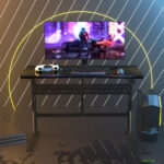 Adjustable Gaming Desk with Pneumatic Height and Cable Management
