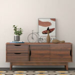 Walnut TV Stand with Storage for TVs up to 60 Inches
