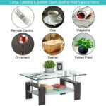 Modern Tempered Glass Coffee Table with Shelf and Storage 34 Modern Tempered Glass Coffee Table with Shelf and Storage