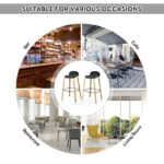 Modern Low-Back Bar Stools with Metal Legs (Set of 2)
