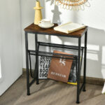 Narrow End Table with Mesh Sling for Small Spaces