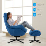 Swivel Rocking Lounge Chair with Ottoman and Footstool (Set of 2)
