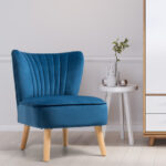 Velvet Upholstered Armless Chair with Wood Legs for Living Spaces 8 Velvet Upholstered Armless Chair with Wood Legs for Living Spaces