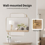 Wall-Mounted Rectangular Mirror with Metal Frame Rounded Corners