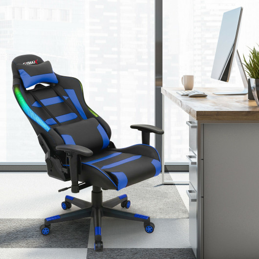 Ergonomic Swivel Gaming Chair with RGB Lights and Remote