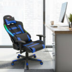 Ergonomic Swivel Gaming Chair with RGB Lights and Remote