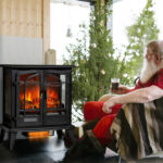 25 Inch Freestanding Electric Fireplace Heater with 3D Flame Effect