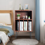 Record Player Stand with Storage Cabinet and Metal Legs 14 Record Player Stand with Storage Cabinet and Metal Legs
