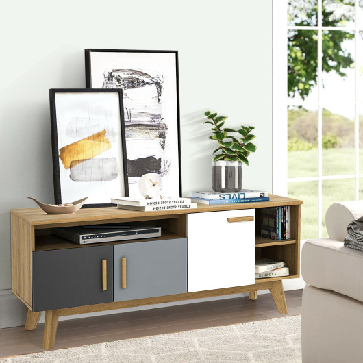 65 Inch TV Stand with Storage Cabinets and Shelves for Living Room 7 65 Inch TV Stand with Storage Cabinets and Shelves for Living Room - Image 7