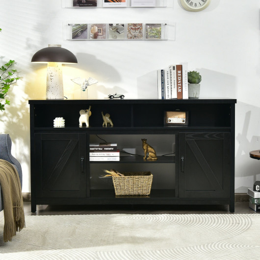 59 Inch Media Console with Barn Doors and Storage 2 59 Inch Media Console with Barn Doors and Storage - Image 2