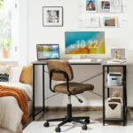 48 Inch Reversible L Shaped Desk with Adjustable Shelf 22 48 Inch Reversible L Shaped Desk with Adjustable Shelf